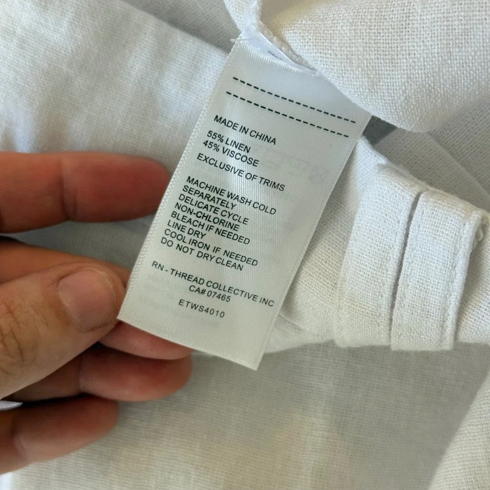 Ellen Tracy Linen Blend High Rise Cargo Pants Womens XL White